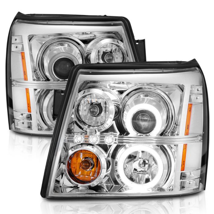 ANZO - 2002-2006 CADILLAC ESCALADE PROJECTOR HEADLIGHTS CHROME WITH RX HALO-Headlights-Deviate Dezigns (DV8DZ9)