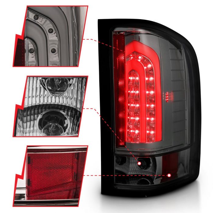 ANZO - 2007-2013 CHEVROLET SILVERADO 1500/2500HD/3500HD LED TAILLIGHTS SMOKE G2-Tail Lights-Deviate Dezigns (DV8DZ9)