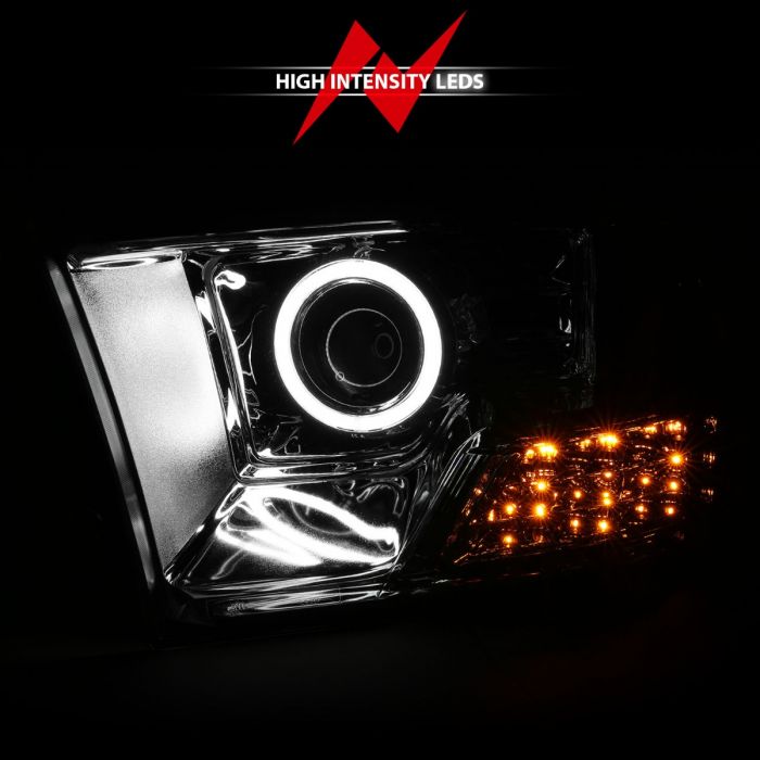 ANZO - 2009-2018 DODGE RAM 1500/2500/3500 PROJECTOR HEADLIGHTS CHROME WITH RX HALO-Headlights-Deviate Dezigns (DV8DZ9)