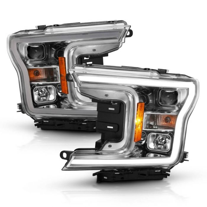 ANZO - 2018-2020 FORD F150 PROJECTOR PLANK STYLE HEADLIGHTS CHROME-Headlights-Deviate Dezigns (DV8DZ9)