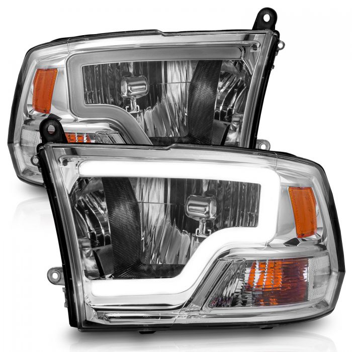 ANZO - 2009-2018 DODGE RAM 1500/2500/3500 HALOGEN HEADLIGHTS CHROME WITH C LIGHT BAR-Headlights-Deviate Dezigns (DV8DZ9)