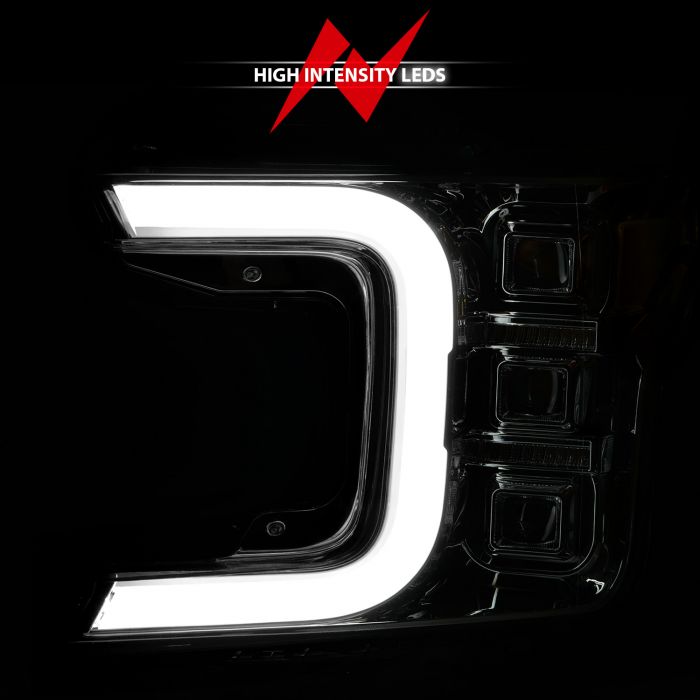 ANZO - 2018-2020 FORD F150 FULL LED C-BAR PROJECTOR HEADLIGHTS CHROME WITH SEQUENTIAL SIGNAL-Headlights-Deviate Dezigns (DV8DZ9)