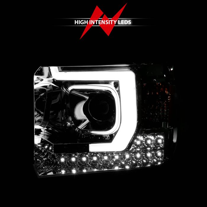 ANZO - 2014-2015 GMC SIERRA 1500/2500HD/3500HD PROJECTOR HEADLIGHTS WITH C BAR CHROME-Headlights-Deviate Dezigns (DV8DZ9)