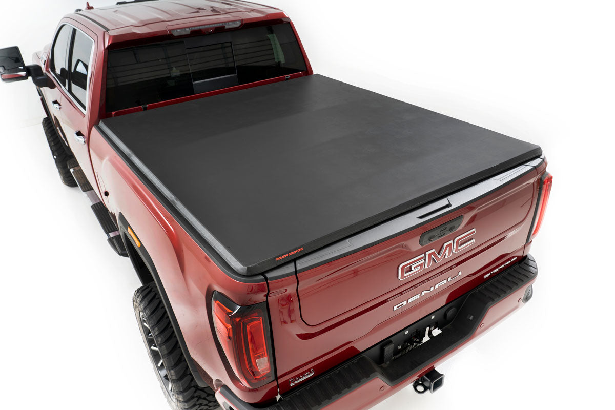 Rough Country | Bed Cover | Tri Fold | Soft | 6'7" Bed | Chevy/GMC 2500HD/3500HD (20-23)