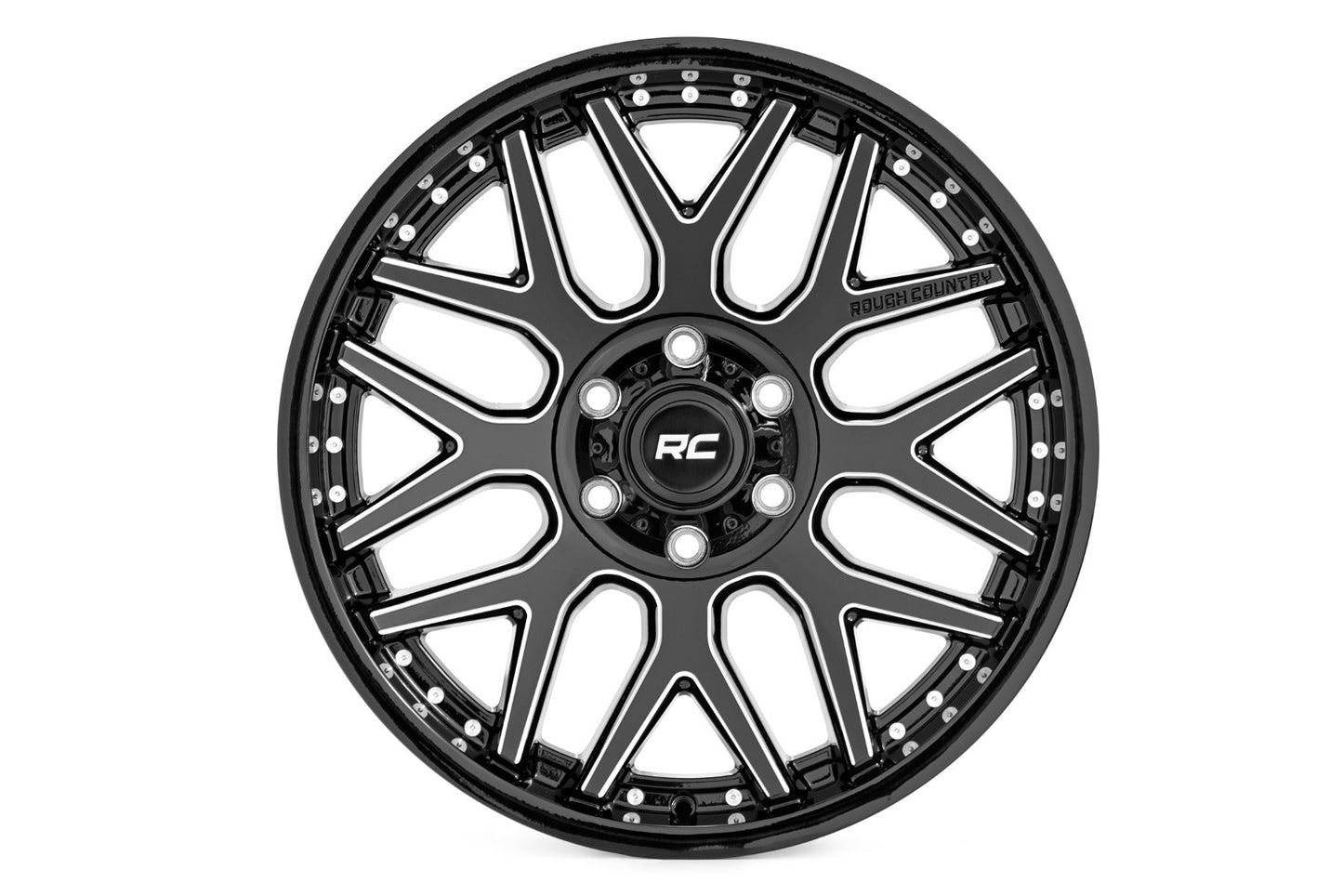 Rough Country  | Rough Country 95 Series Wheel | Machined One-Piece | Gloss Black | 20x10 |