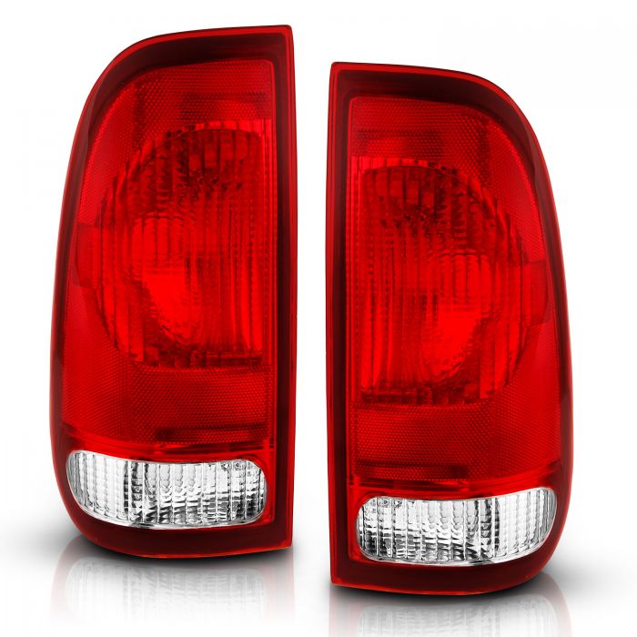 ANZO - 1997-2003 FORD F150 1999-2007 F250/F350 SUPERDUTY TAILLIGHTS RED/CLEAR LENS-Tail Lights-Deviate Dezigns (DV8DZ9)