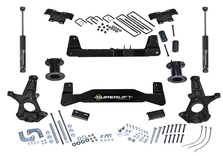 Super Lift - 2014 - 2019 6.5in Chevy/GMC Lift Kit | Aluminum/Stamped Control Arms Silverado/Sierra 1500 2WD/4WD