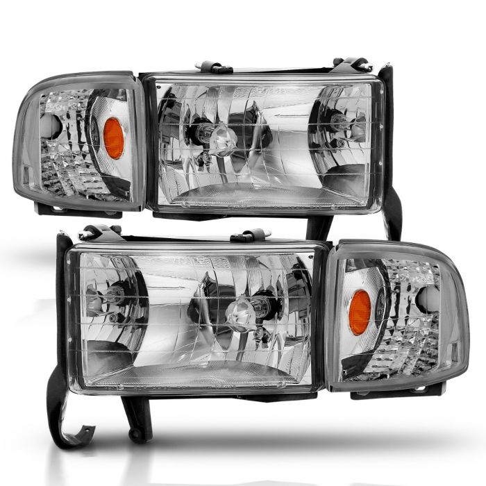ANZO - 1994-2001 DODGE RAM 1500/2500/3500 CRYSTAL HEADLIGHTS CHROME WITH CORNER LIGHT-Headlights-Deviate Dezigns (DV8DZ9)