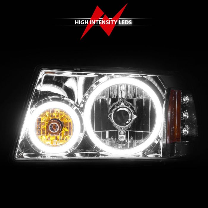 ANZO - 2001-2011 FORD RANGER CRYSTAL HEADLIGHTS CHROME WITH RX HALO 1PC-Headlights-Deviate Dezigns (DV8DZ9)