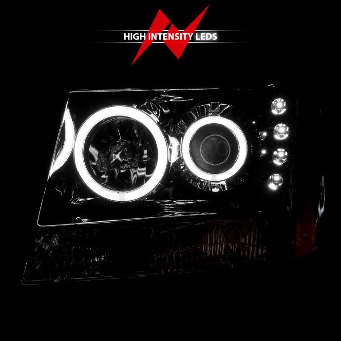 ANZO - 2007-2014 CHEVROLET TAHOE/SUBURBAN PROJECTOR HEADLIGHTS CHROME WITH RX HALO-Headlights-Deviate Dezigns (DV8DZ9)