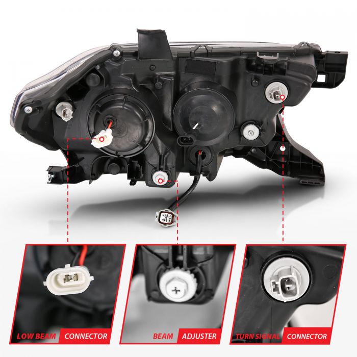 ANZO - 2016-2022 TOYOTA TACOMA PROJECTOR PLANK STYLE SWITCHBACK HEADLIGHTS BLACK AMBER-Headlights-Deviate Dezigns (DV8DZ9)