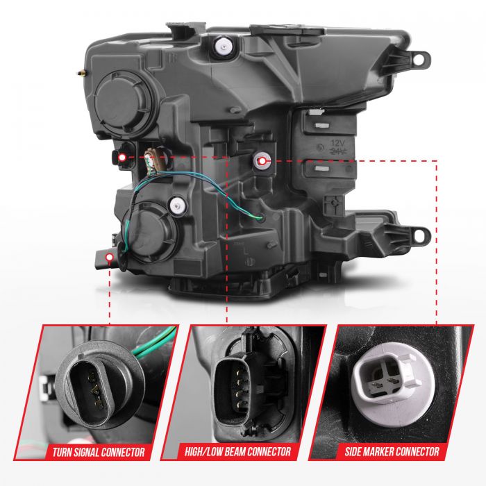 ANZO - 2018-2020 FORD F150 PROJECTOR PLANK STYLE SWITCHBACK HEADLIGHTS BLACK-Headlights-Deviate Dezigns (DV8DZ9)