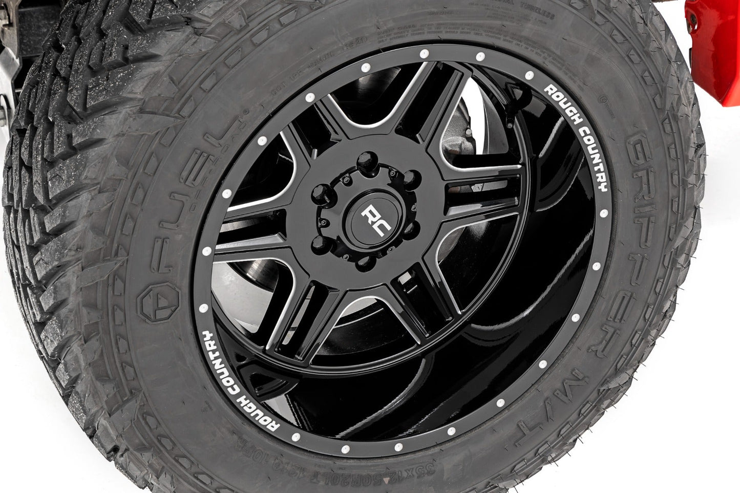 Rough Country  | Rough Country 92 Series Wheel | Machined One-Piece | Gloss Black | 22x12 |