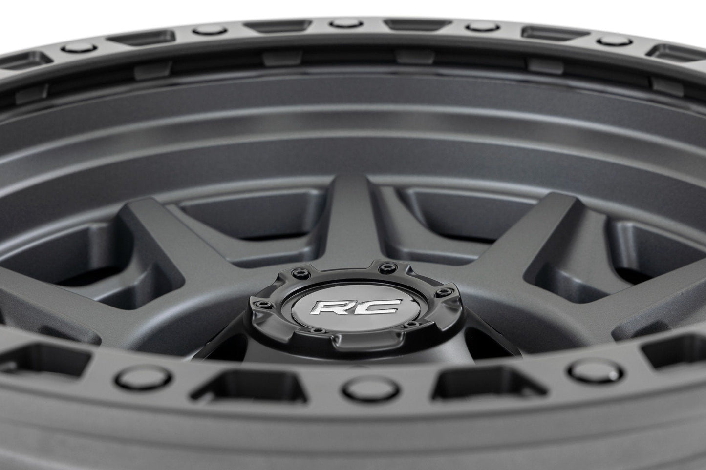 Rough Country  | Rough Country 85 Series Wheel | Simulated Beadlock | Gunmetal Gray/Black | 17x9 |