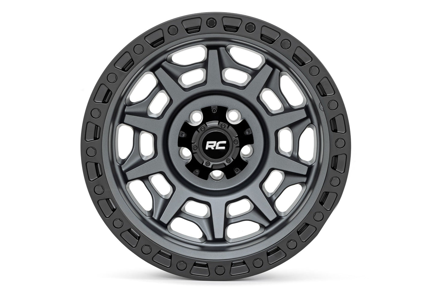 Rough Country  | Rough Country 85 Series Wheel | Simulated Beadlock | Gunmetal Gray/Black | 17x9 |
