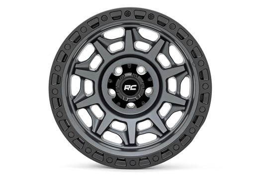 Rough Country  | Rough Country 85 Series Wheel | Simulated Beadlock | Gunmetal Gray/Black | 17x9 |