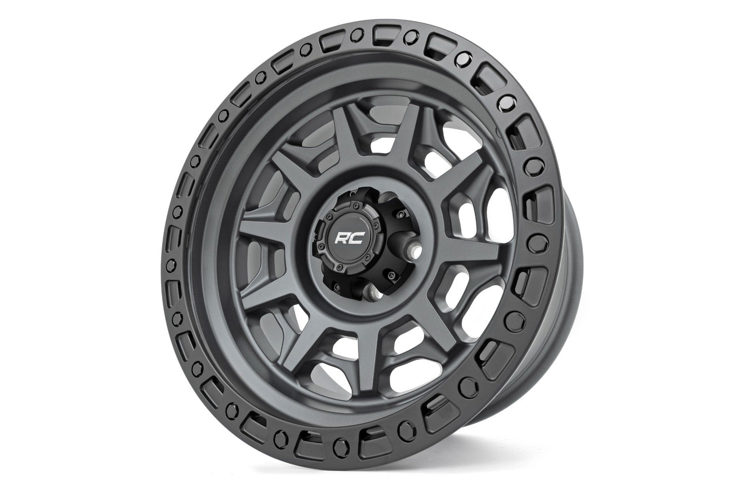 Rough Country  | Rough Country 85 Series Wheel | Simulated Beadlock | Gunmetal Gray/Black | 17x9 |