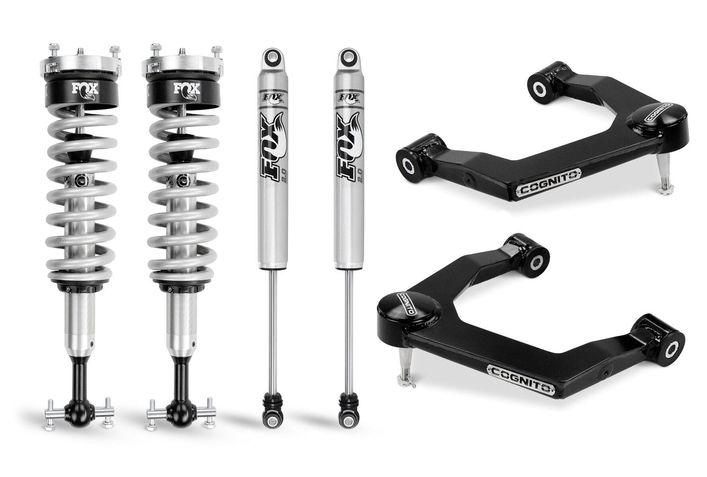 Cognito - 1-Inch Performance Ball Joint Leveling Kit With Fox PS Coilover 2.0 IFP Shocks for 19-23 Silverado Trail Boss/Sierra AT4 1500 4WD