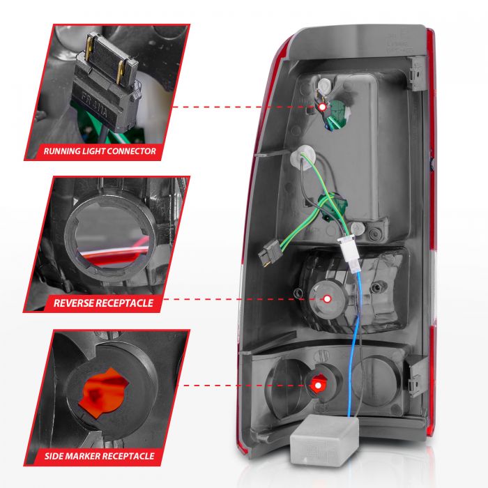 ANZO - 2003-2006 CHEVROLET SILVERADO 1500/2500/3500 CLASSIC LED TAILLIGHT RED/CLEAR-Tail Lights-Deviate Dezigns (DV8DZ9)