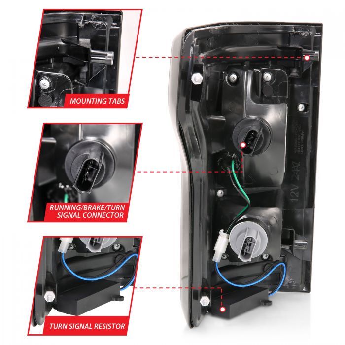 ANZO - 2015-2017 FORD F150 TAILLIGHTS LED SEQUENTIAL SIGNAL BLACK SMOKE LENS-Tail Lights-Deviate Dezigns (DV8DZ9)