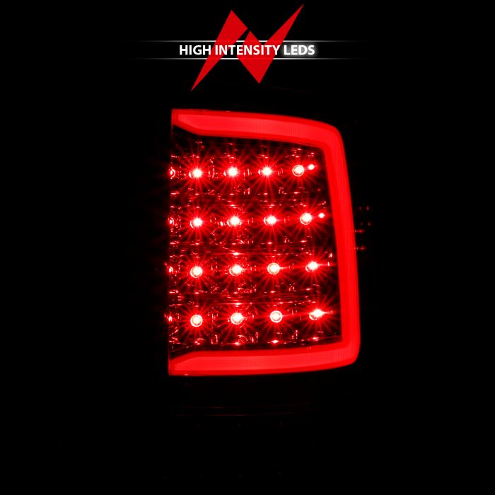 ANZO - 2009-2018 DODGE RAM 1500/2500/3500 LED TAILLIGHTS CHROME CLEAR WITH C LIGHT BAR-Tail Lights-Deviate Dezigns (DV8DZ9)