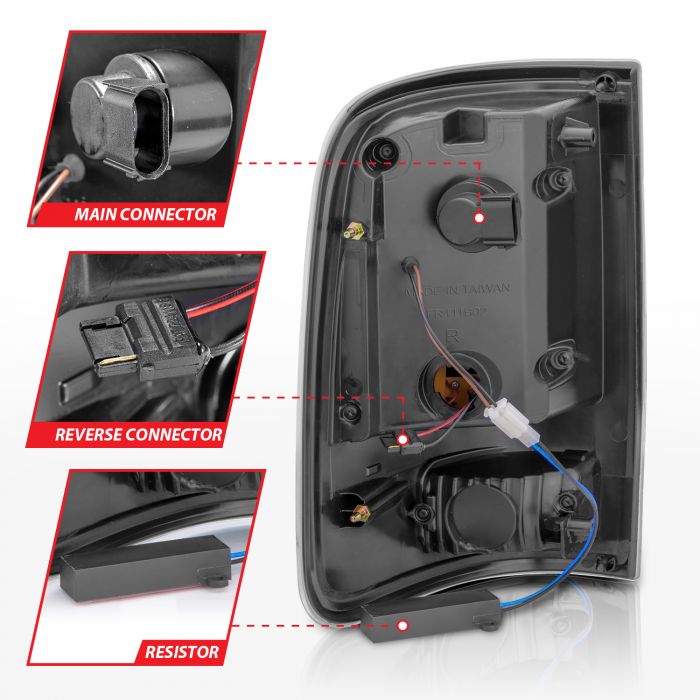 ANZO - 2004-2008 FORD F150 TAILLIGHTS BLACK HOUSING SMOKE LENS WITH C LIGHT BAR-Tail Lights-Deviate Dezigns (DV8DZ9)