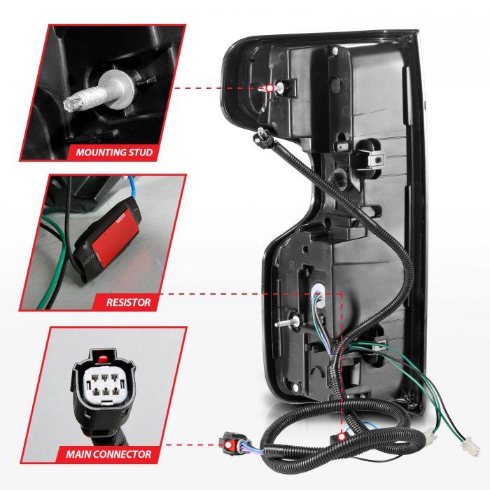ANZO - 2019-2021 CHEVROLET SILVERADO 1500 FULL LED TAILLIGHT BLACK HOUSING CLEAR LENS (FACTORY LED MODELS)-Tail Lights-Deviate Dezigns (DV8DZ9)