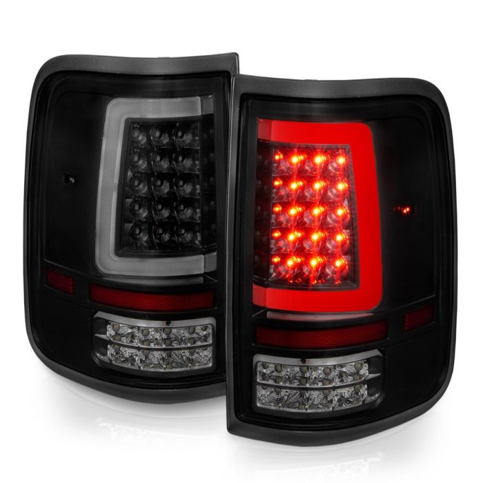 ANZO - 2004-2008 FORD F150 TAILLIGHTS BLACK HOUSING SMOKE LENS WITH C LIGHT BAR-Tail Lights-Deviate Dezigns (DV8DZ9)