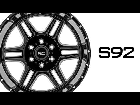 Rough Country  | Rough Country 92 Series Wheel | Machined One-Piece | Gloss Black | 22x12 |