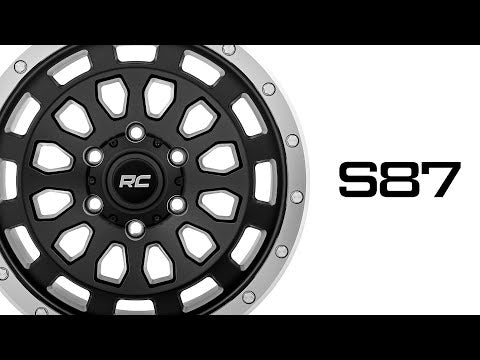 Rough Country  | Rough Country 87 Series Wheel | Simulated Beadlock | Black/Machined | 17x8.5 |