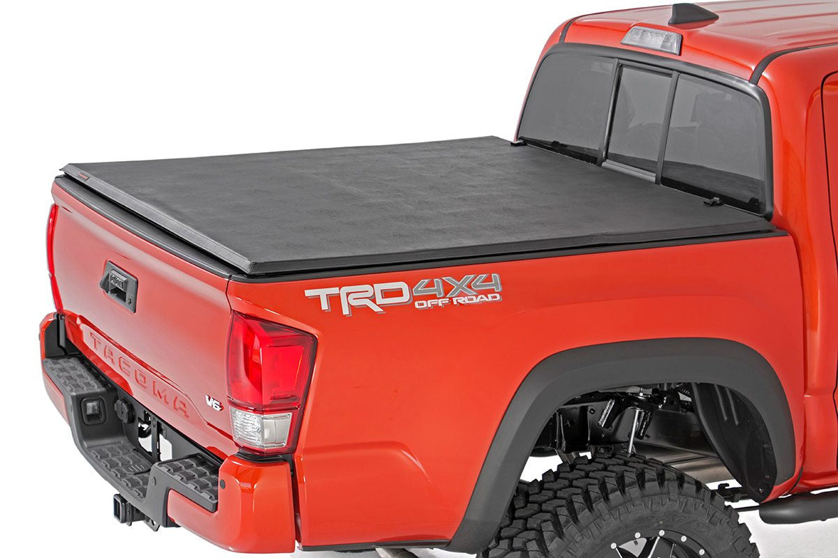 Rough Country  | Bed Cover | Tri Fold | Soft | Double Cab | Toyota Tacoma (16-23)