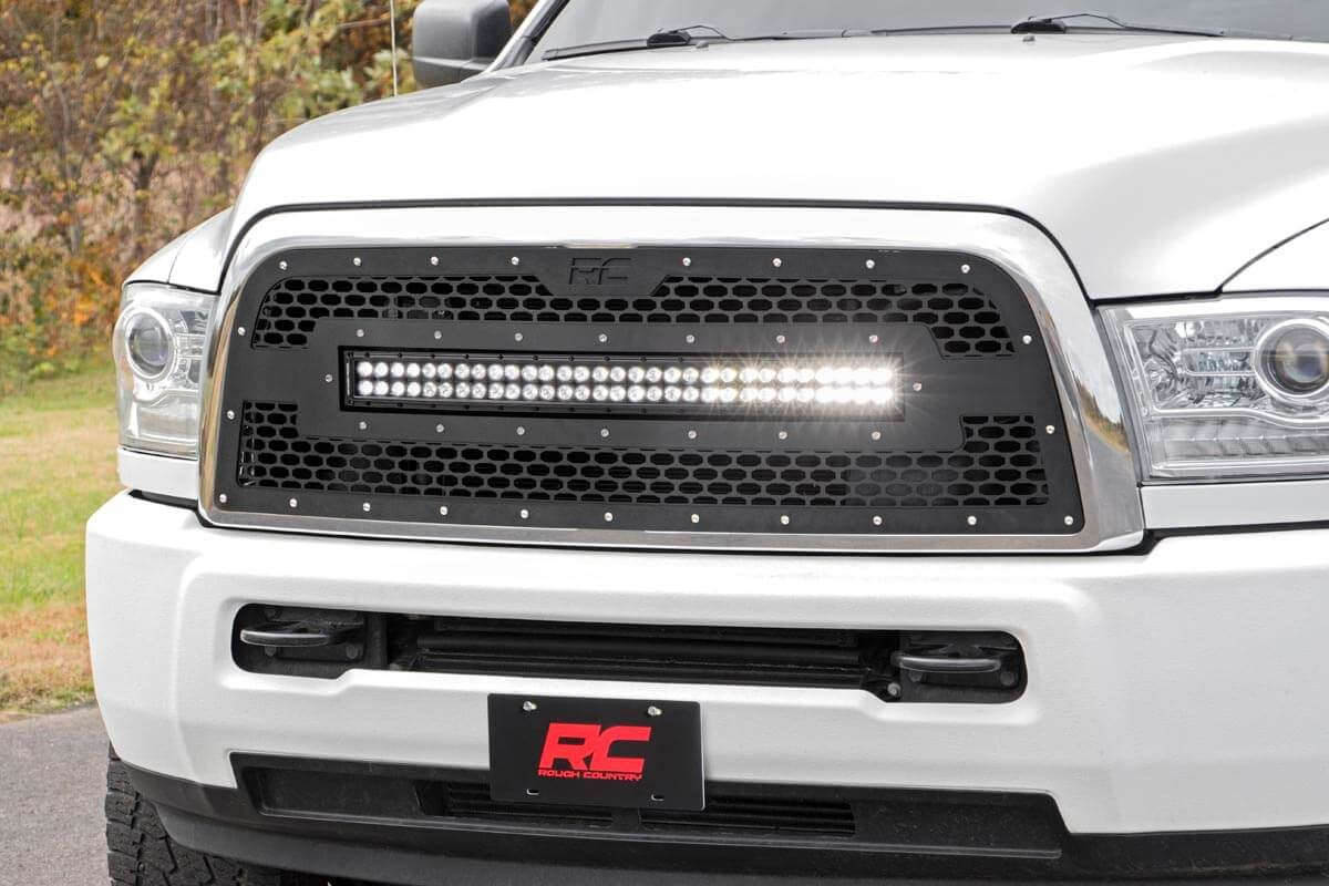 Rough Country  | Mesh Grille | 30" Dual Row LED | Black | Ram 2500/3500 (13-18)