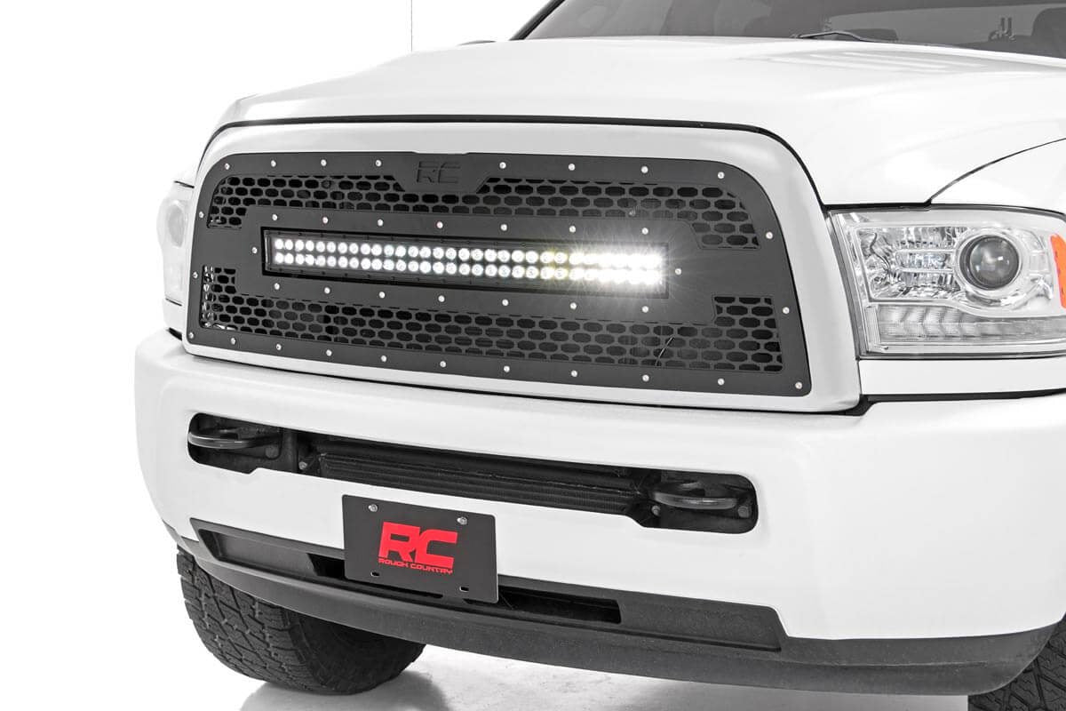 Rough Country  | Mesh Grille | 30" Dual Row LED | Black | Ram 2500/3500 (13-18)