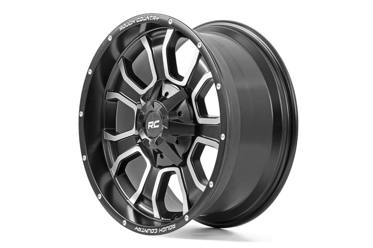 Rough Country  | Rough Country 93 Series Wheel | One-Piece | Machined Black | 20x10 |
