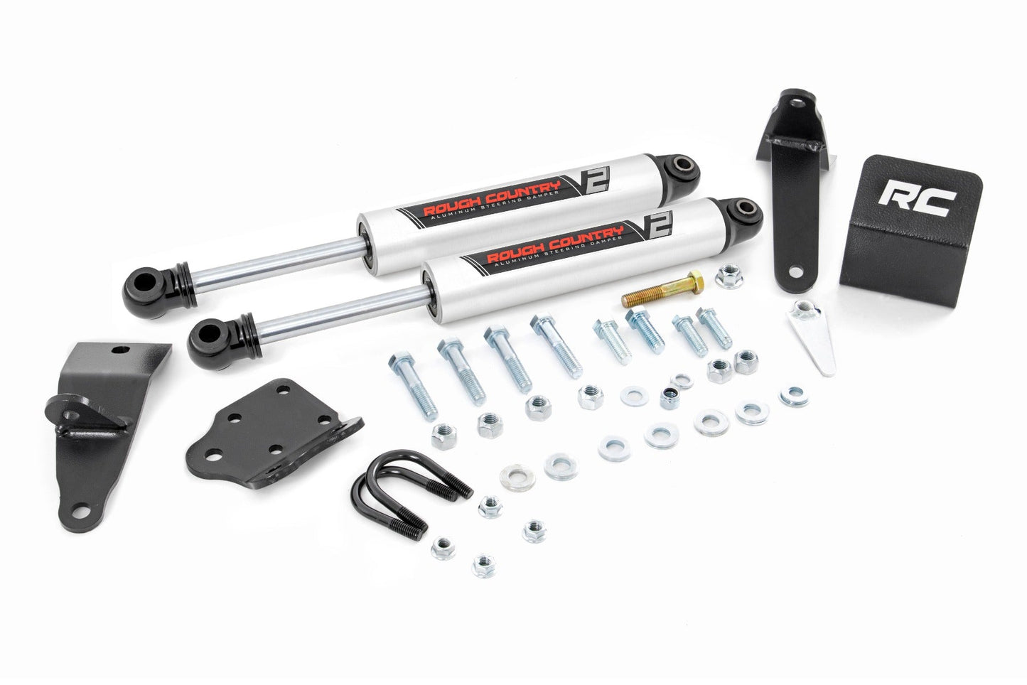 Rough Country  | V2 Steering Stabilizer | Dual | 2-8 Inch Lift | Ram 2500 (10-13)/3500 (10-12)