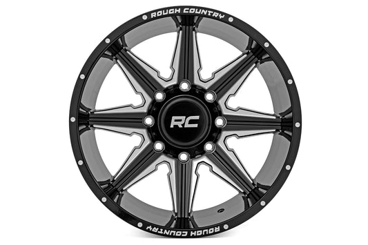 Rough Country  | Rough Country 91M Series Wheel | One-Piece | Gloss Black | 22x12 |