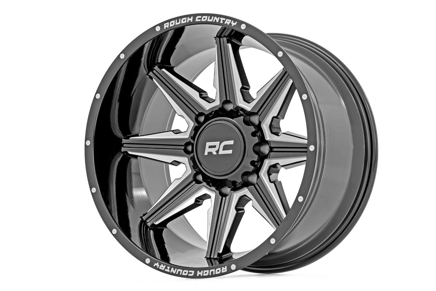 Rough Country  | Rough Country 91M Series Wheel | One-Piece | Gloss Black | 22x12 |