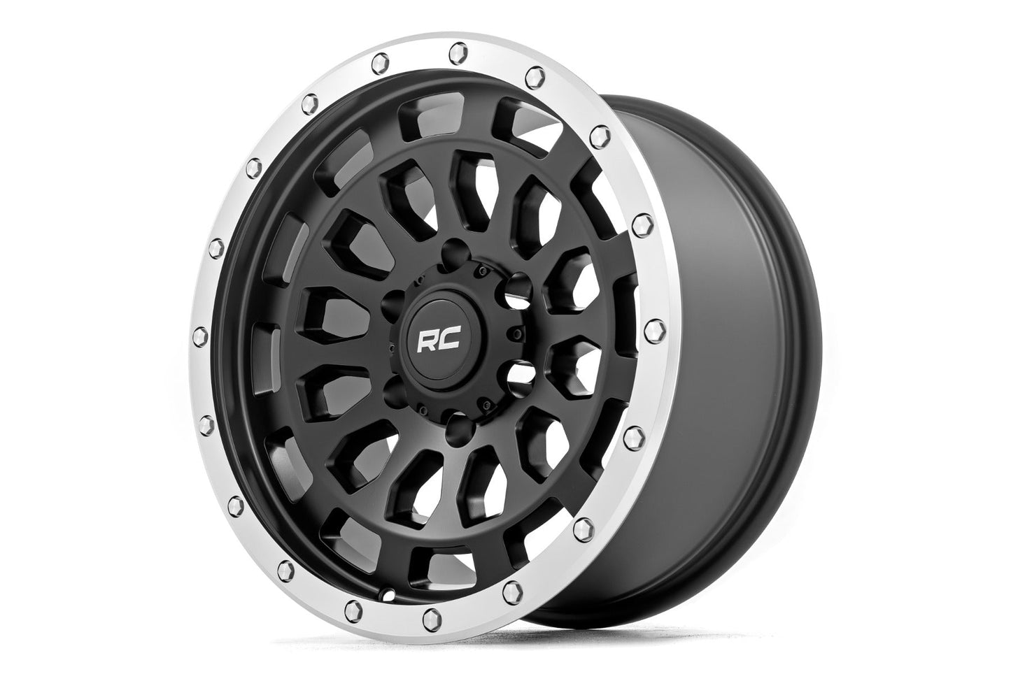 Rough Country  | Rough Country 87 Series Wheel | Simulated Beadlock | Black/Machined | 17x8.5 |