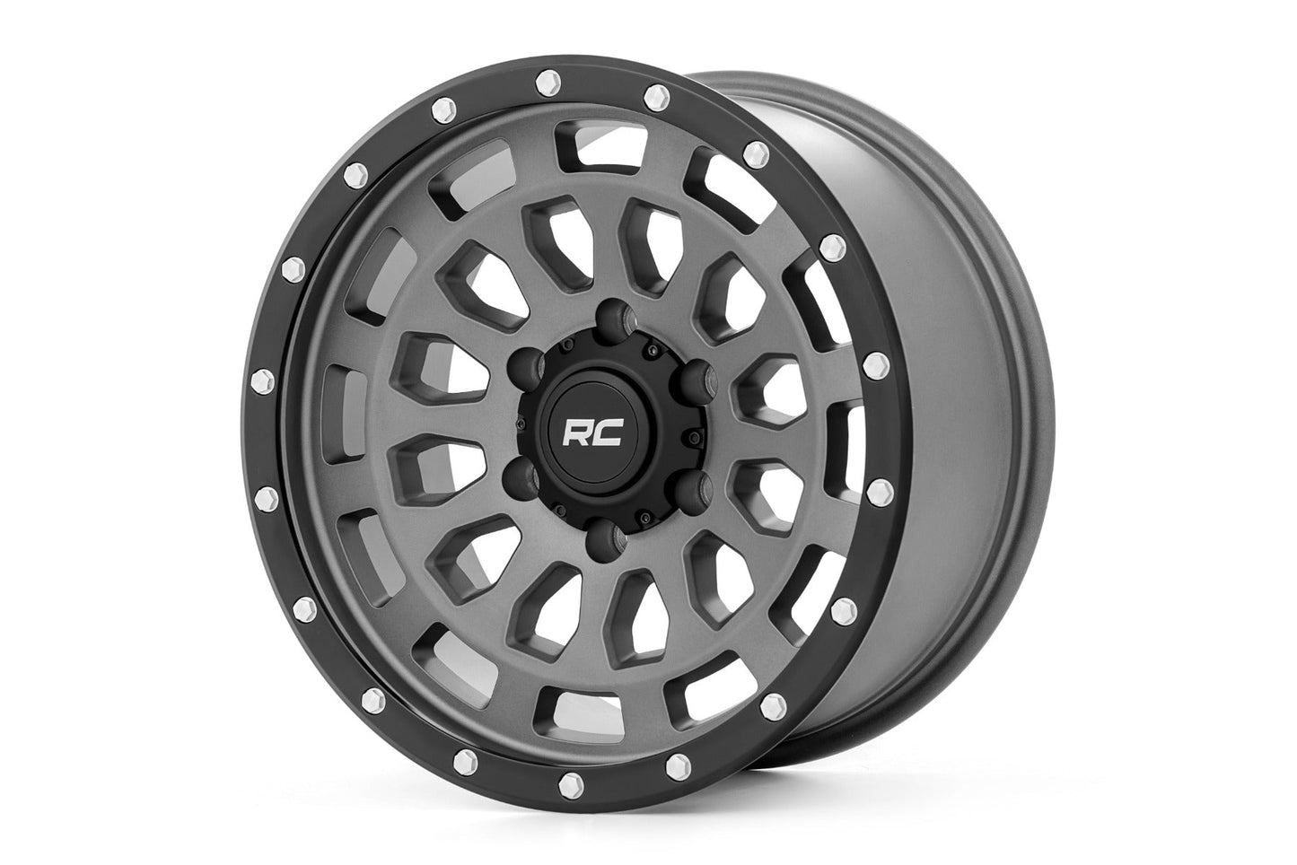 Rough Country  | Rough Country 87 Series Wheel | Simulated Beadlock | Gray/Black | 17x8.5 |