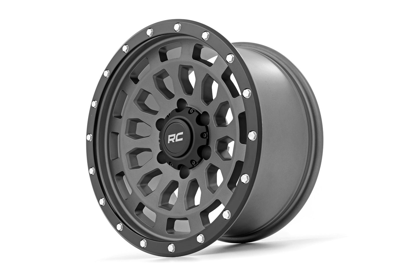 Rough Country  | Rough Country 87 Series Wheel | Simulated Beadlock | Gray/Black | 17x8.5 |