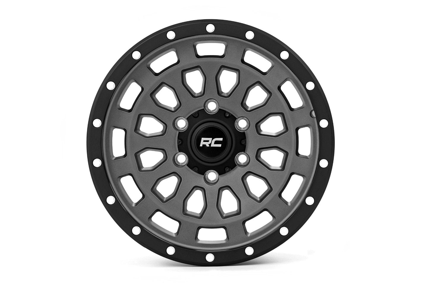 Rough Country  | Rough Country 87 Series Wheel | Simulated Beadlock | Gray/Black | 17x8.5 |