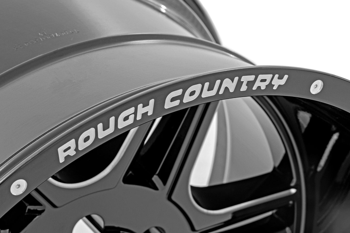 Rough Country  | Rough Country 92 Series Wheel | Machined One-Piece | Gloss Black | 22x12 |